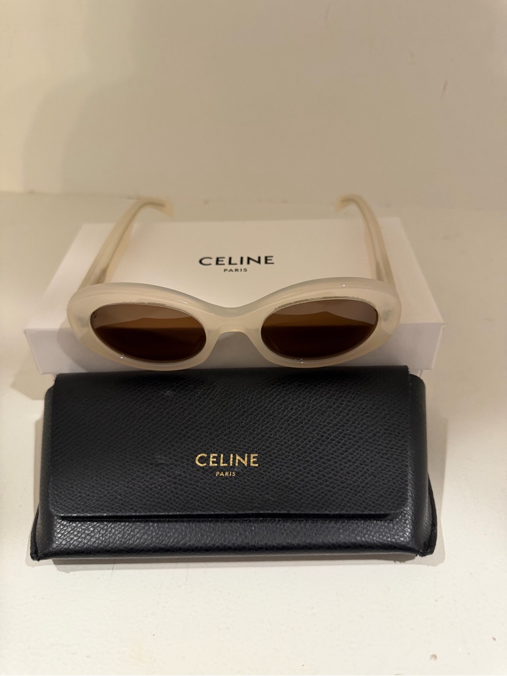 Celine Triomphe Acetate Oval Sunglasses